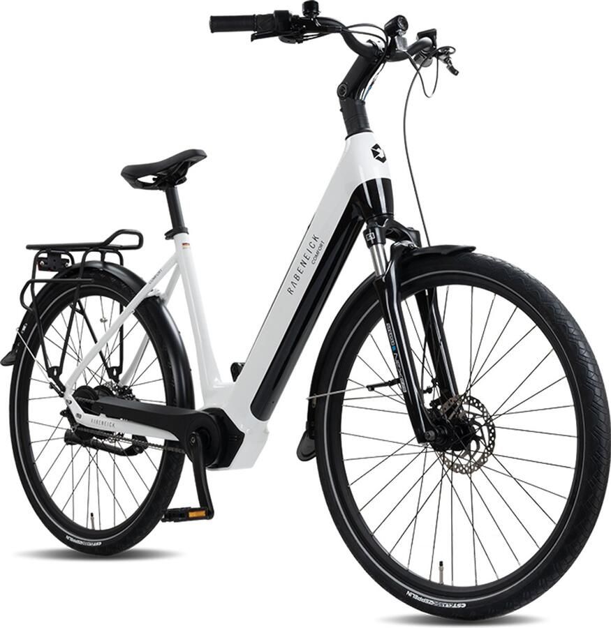 Rabeneick Comfort elektrische Stadtfiets 28 inch elektrische fiets stadsfiets middenmotor 75 Nm pedelec met 36V 14 5Ah accu 522Wh maximaal 150 km bereik wit
