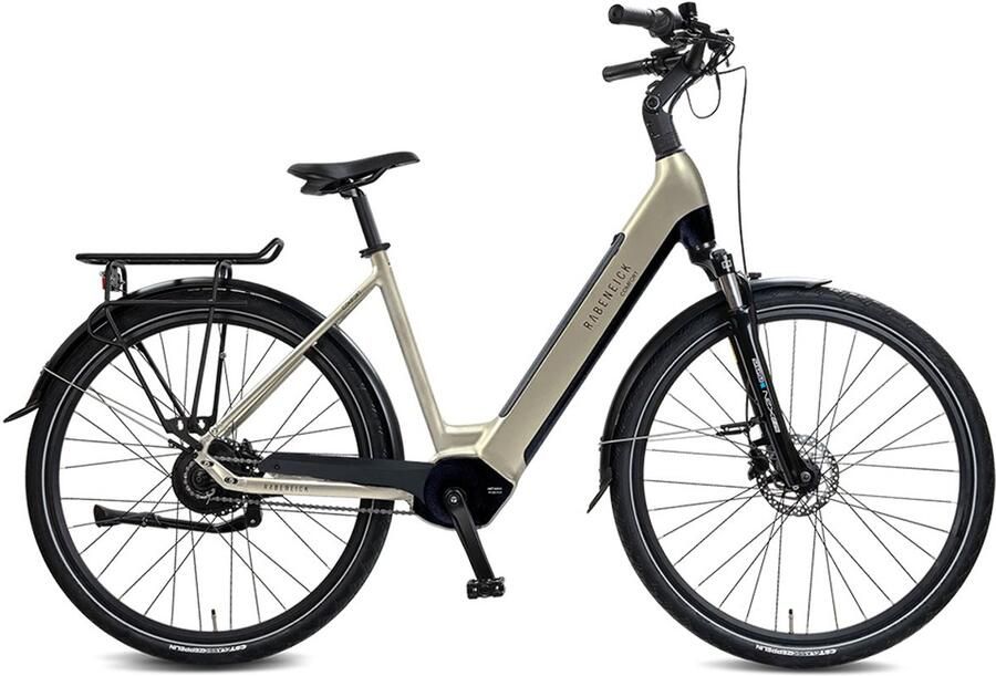 Rabeneick Comfort elektrische Stadtfiets 28 inch elektrische fiets stadsfiets middenmotor 75 Nm pedelec met 36V 14 5Ah accu 522Wh maximaal 150 km bereik champagnegoud