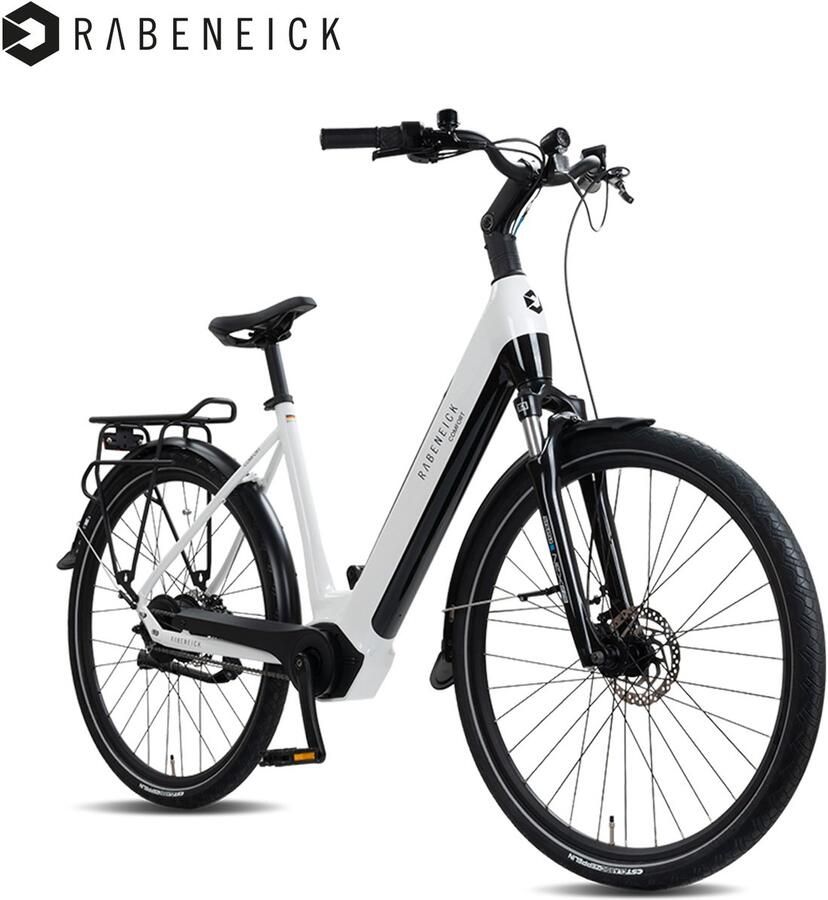 Rabeneick Comfort elektrische Stadtfiets 28 inch elektrische fiets stadsfiets middenmotor 75 Nm pedelec met 36V 14 5Ah accu 522Wh maximaal 150 km bereik zwart