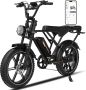 RCB Elektrische fatbike 48V 20.8Ah Mountainbike Actieradius 100km 25km u 250W motor 7 versnellingen met App en NFC -Zwart - Thumbnail 1