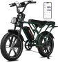 RCB Elektrische fatbike 48V 20.8Ah Mountainbike Actieradius 100km 25km u 250W motor 7 versnellingen met App en NFC -donkergroen - Thumbnail 1