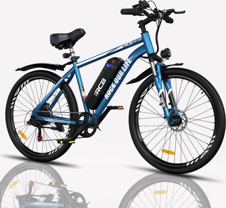 RCB RK15 Elektrische Fiets 26 Inch City Commuter EBike 25km h -374.4WH- IP54-Shi o 7 versnellingen- Blauw