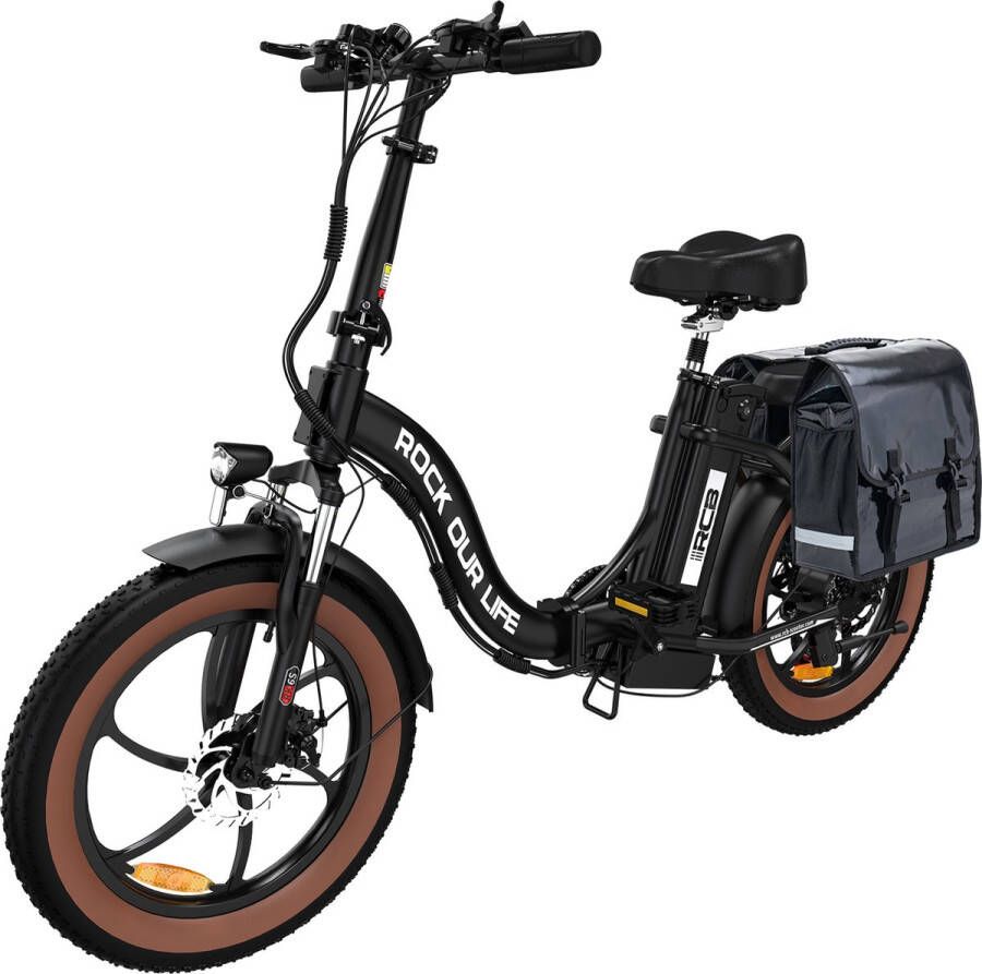 RCB Elektrische Fiets Opvouwbare E-bike met fietstas 20 Inch Fatbike 11.2AH 7 Versnellingen