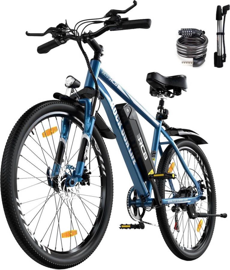 RCB Elektrische Fiets RK15 26 Inch City Commuter EBike met Afneembare 36V 12Ah Lithium Batterij Mountain E-Bike met 250W Motor Shi o 7 Versnellingen IP54 Waterdicht