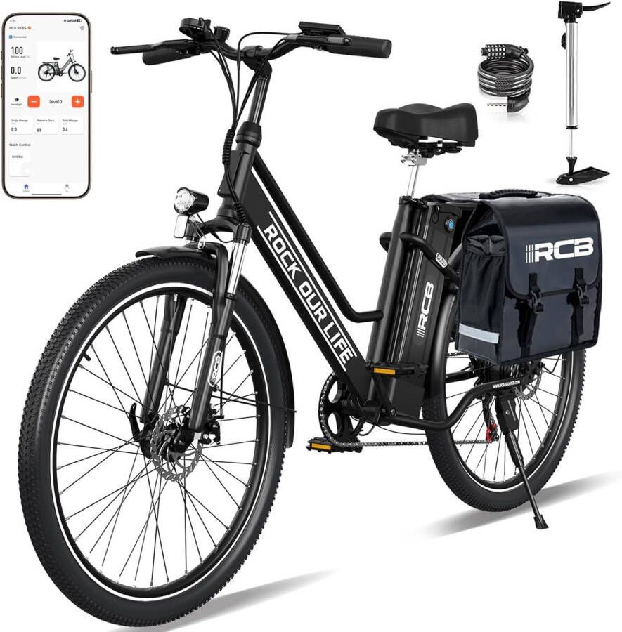 Hitway Elektrische Fiets Elektrische mountainbike 14AH 26 Inch 250W Motor Zwart