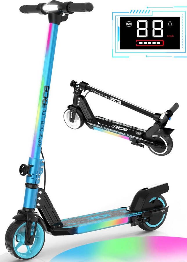 Geekme Elektrische step kinderen Verlichting 16 km u max 50 kg Bluetooth Blauw