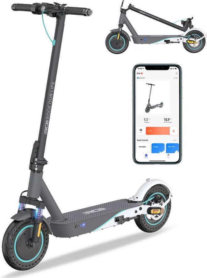 RCB Elektrische step voor Volwassenen Electric scooter |Opvouwbare E-step 11.4Ah 25 km u LCD Met App & Nederlandse Handleiding
