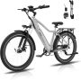 RCB G5 Elektrische Fiets 27.5 Inch Lichtgewicht Aluminium Frame 250W Motor 36V 10.4Ah Verwijderbare Batterij 7 Versnellingen Met App NFC & LCD Display Comfortabel & Roestvrij Voor en Actieradius 60km-zilver - Thumbnail 2
