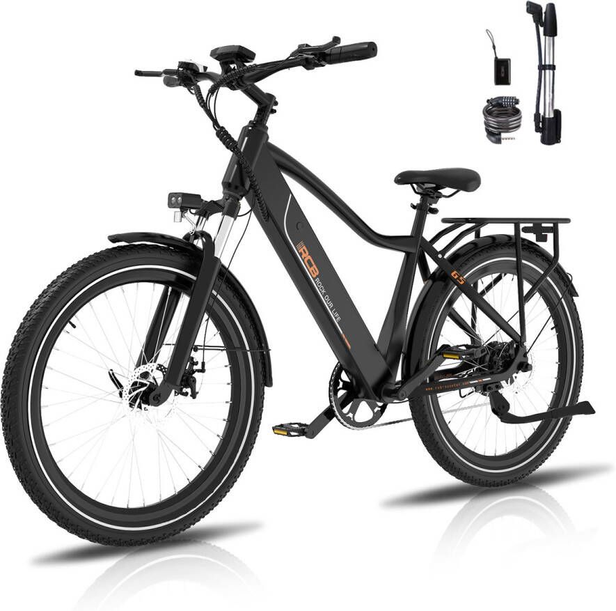 RCB G5 Elektrische Fiets 27.5 Inch 250W 36V 10.4Ah -7 versnellingen- met App en NFC Zwart