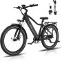 RCB G5 Elektrische Fiets Lichtgewicht Aluminium Frame 250W Motor 36V 10.4Ah Verwijderbare Batterij 7 Versnellingen Met App NFC & LCD Display Comfortabel & Roestvrij Voor en Actieradius 70km Zwart - Thumbnail 3