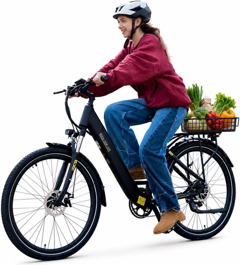 RCB G6 27.5 Elektrische Fiets dames 60-80 km Trendy City Commuter EBike 250W 7 versnellingen met App en NFC Zwart - Foto 3