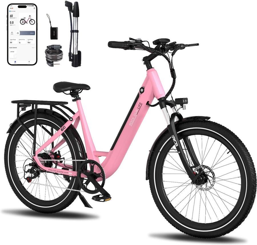 Hitway elektrische fiets 26 inch 250 W motor Li-batterij 36 V 8.4 Ah tot 35-70 km，Wit blauw - Foto 3