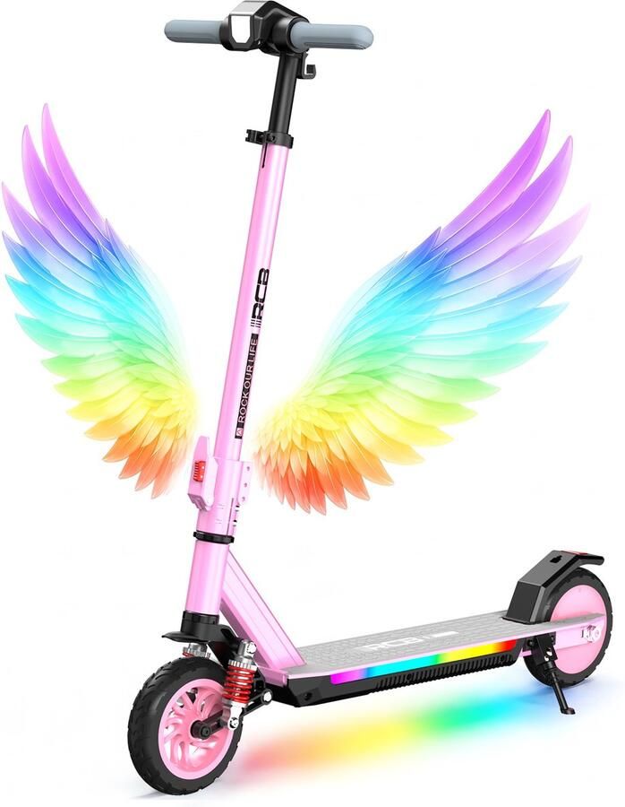 RCB R12Max Elektrische Step Kinderen Kinderstep 220W -Schokdemping- Max 18km u- roze