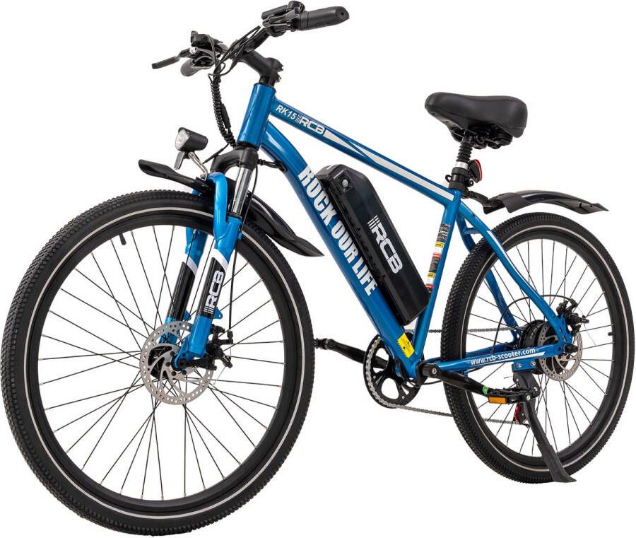 RCB RK15 Elektrische Fiets 26 Inch City Commuter EBike 25km h -374.4WH- IP54-Shi o 7 versnellingen- Blauw