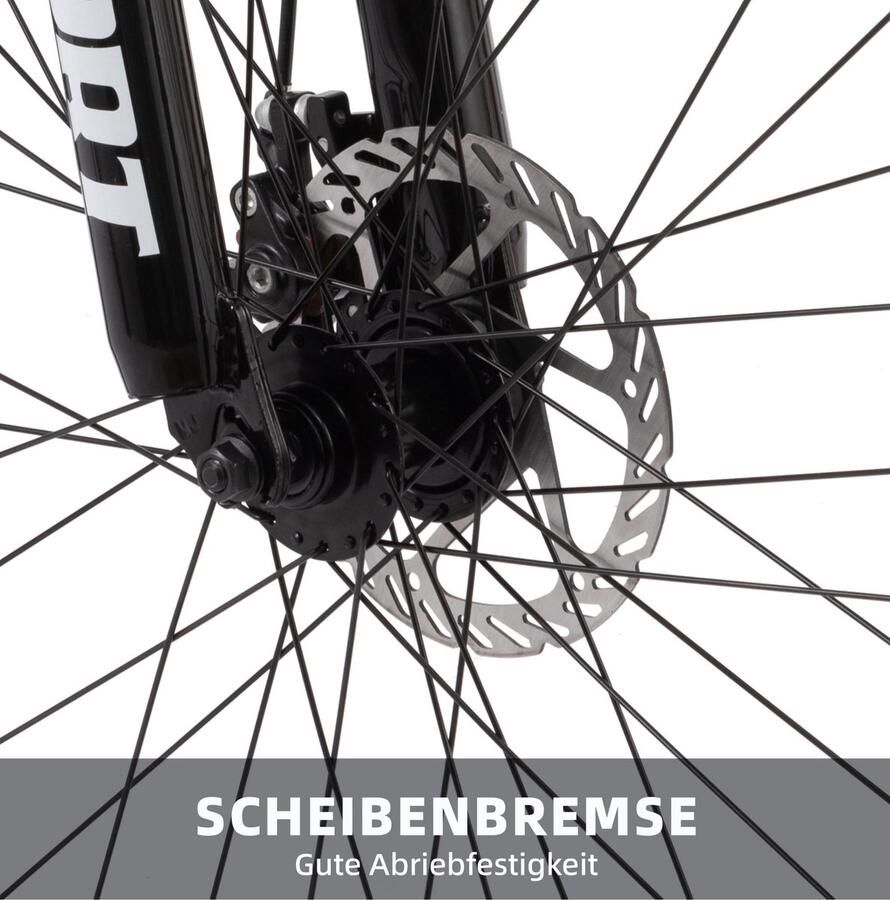 REDOM Mountainbike 21 versnellingen Hardtail met voorvorkvering Kettingschakeling en schijfrem Unisex IJzer Wit 26 inch