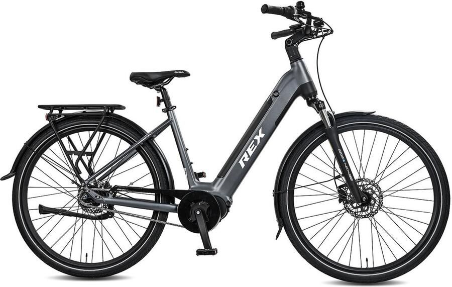 Rex MIK-dragersysteem 70 Nm Middenmotor Shi o 7 Versnellingen Commuter+ 28 Inch Elektrische Stadsfiets en Elektrische Fiets Blauw