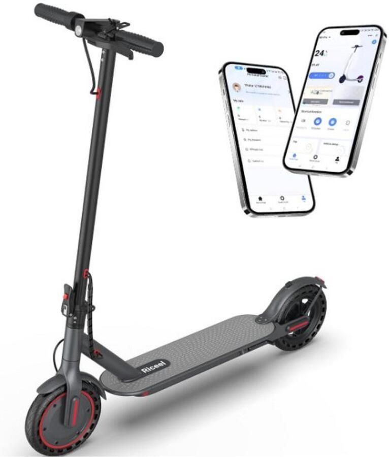 Riceel R50 Elektrische Step voor Volwassenen – 250W Motor –36V 10.4AH – 25 km Actieradius – max snelheid 25km u – 8 5 inch vaste band – Opvouwbaar – met Vicont App