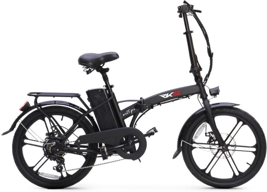 Rks MX25 Pro Elektrische Vouwfiets Mat Zwart 20x1.95 inch Accu 36V (8Ah) 250W Motor Shi o 6 Versnellingen