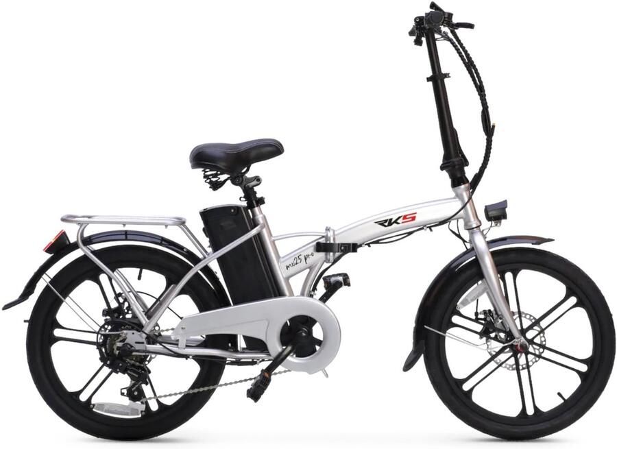 Rks MX25 Pro Elektrische Vouwfiets Zilver 20x1.95 inch Accu 36V (8Ah) 250W Motor Shi o 6 Versnellingen