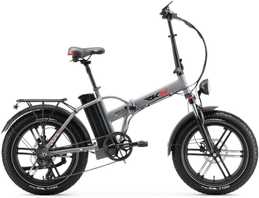 Rks Nero M Elektrische Vouwfiets Nardo Grijs 20x4.5 inch Accu 48V ( 12.5Ah) 250W Motor Shi o 7 Versnellingen Hydraulische Rem