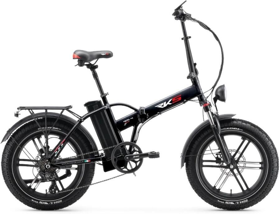 Rks Nero M Elektrische Vouwfiets Zwart 20x4.5 inch Accu 48V ( 12.5Ah) 250W Motor Shi o 7 Versnellingen Hydraulische Rem