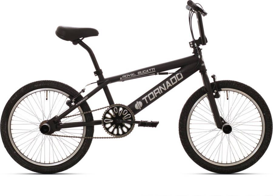 Royal Bugatti Freestyle BMX fiets 20 inch mat Zwart met zwarte banden