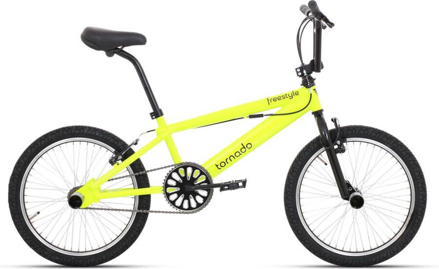 Royal Bugatti Freestyle BMX fiets 20 inch neon Geel met zwarte banden
