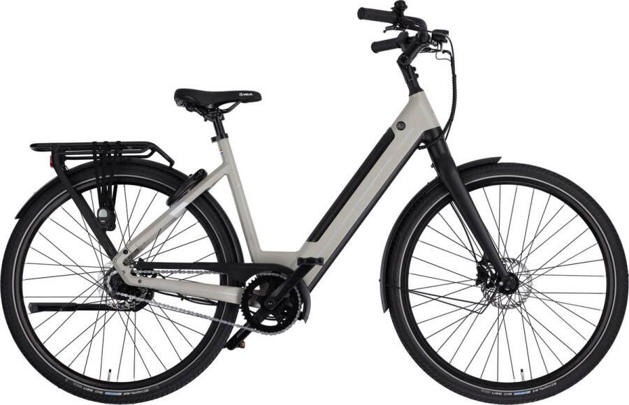 Rucanor Urban Elektrische Fiets E-bike 28 Inch 53 cm Achterwielmotor Trapkrachtsensor Hydraulische Schijfremmen Grijsbruin