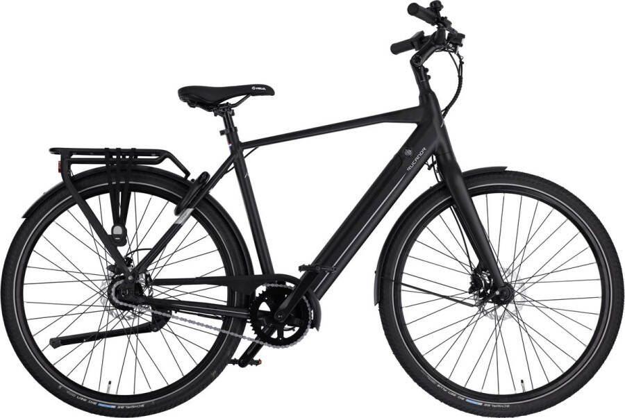 Rucanor Urban Elektrische Fiets Heren E-bike 28 Inch 57 cm Achterwielmotor Trapkrachtsensor Hydraulische Schijfremmen Matzwart