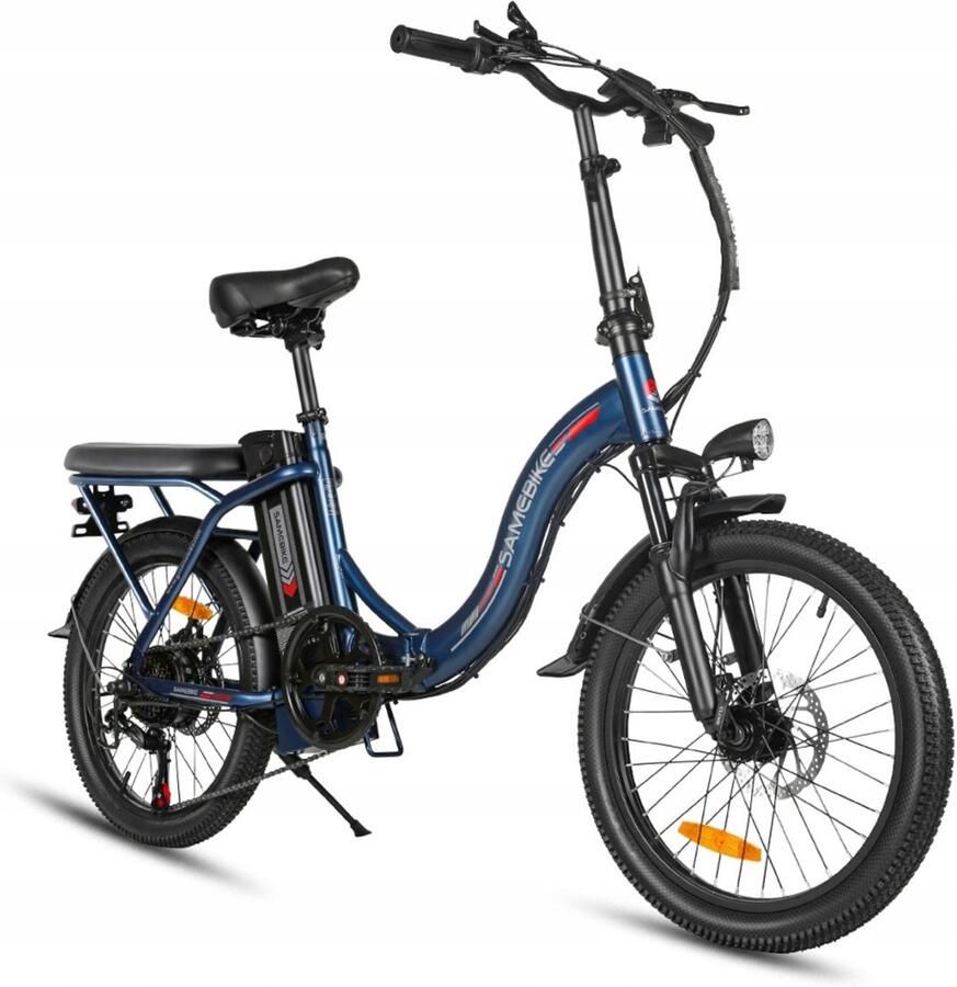 Samebik e CY20 Elektrische Fiets – 20 Opvouwbaar 250W Motor 36V 12Ah Accu 7-Speed Shi o Korf & Standaard – Donkerblauw