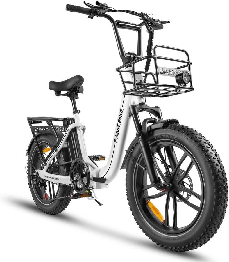 Samebike C05 Pro – Elektrische Fatbike – 250W Motor – 36V 13Ah Uitneembare Accu – 20x4 Inch Banden – 7 Versnellingen – Opvouwbaar – Max 25 km h – LCD Display – LED Verlichting – Wit