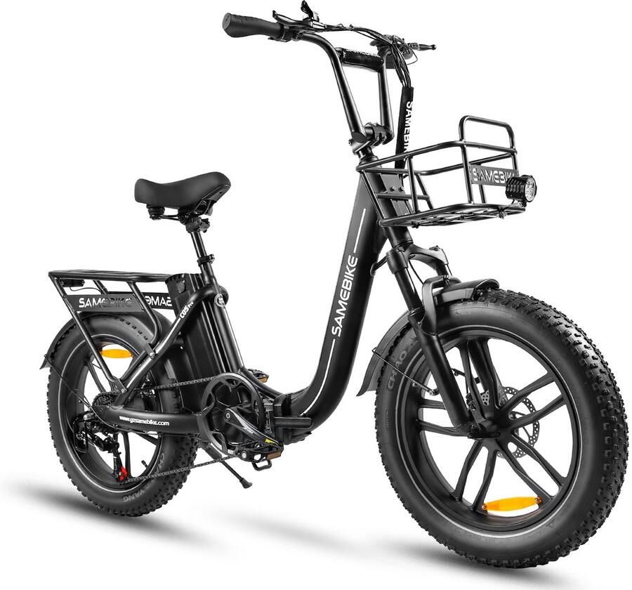 Samebike C05 Pro – Elektrische Fatbike – 250W Motor – 36V 13Ah Uitneembare Accu – 20x4 Inch Banden – 7 Versnellingen – Opvouwbaar – Max 25 km h – LCD Display – LED Verlichting – Zwart