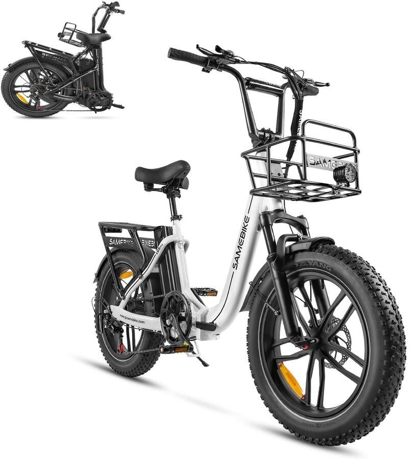 Samebike C05 Pro Elektrische Fatbike – Opvouwbare E-Bike 250W Motor 36V 13Ah Accu (70 km Bereik) 20 Inch Brede Banden Shi o 7 Versnellingen met Dubbele Vering