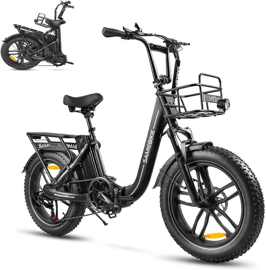 Samebike C05 Pro Elektrische Fatbike – Opvouwbare E-Bike 250W Motor 36V 13Ah Accu (70 km Bereik) 20 Inch Brede Banden Shi o 7 Versnellingen met Dubbele Vering