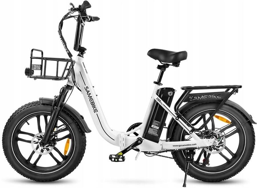 Samebike C05 Pro Elektrische Fiets – 20 Opvouwbaar 250W Motor 36V 13Ah Accu 70km Bereik 7-Speed Shi o – Wit