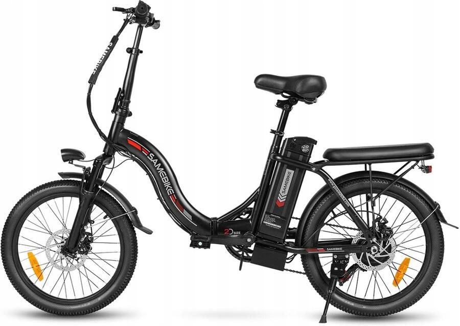Samebike CY20 Elektrische Fiets – 20 Opvouwbaar 250W Motor 36V 12Ah Accu 80km Bereik 7-Speed Shi o – Donkerblauw met Korf en Standaard