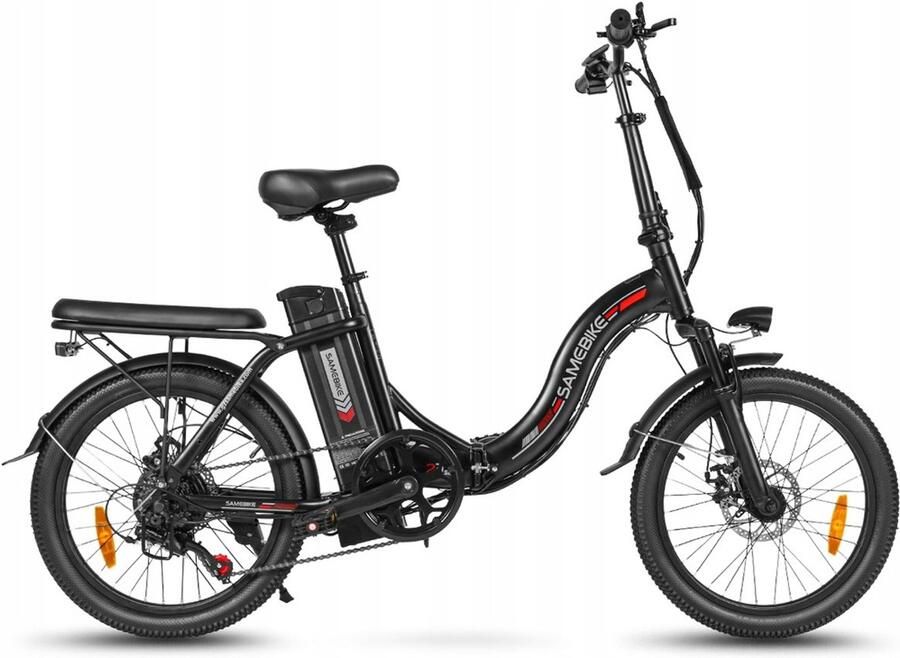 Samebike CY20 Elektrische Fiets – 20 Opvouwbaar 250W Motor 36V 12Ah Accu 80km Bereik 7-Speed Shi o – Donkerblauw met Korf en Standaard