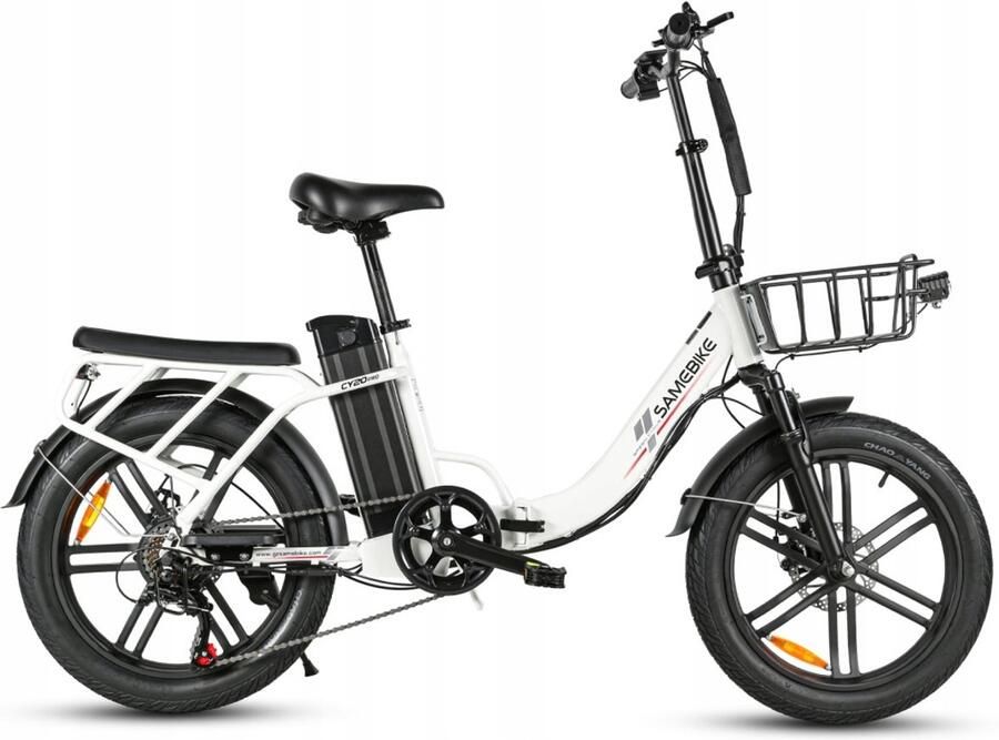 Samebike CY20 Pro Elektrische Fiets – 250W 48V 13Ah 100km Bereik 25km u 20 Banden –Wit