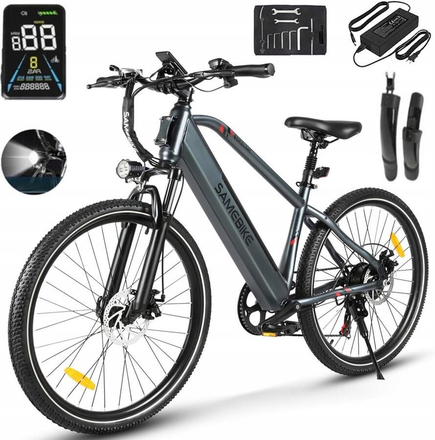 Samebike RS-A01 1.0 Elektrische Fiets – 250W Motor 36V 15Ah Accu 90km Bereik 27.5 Banden 7-Speed Shi o – Zwart