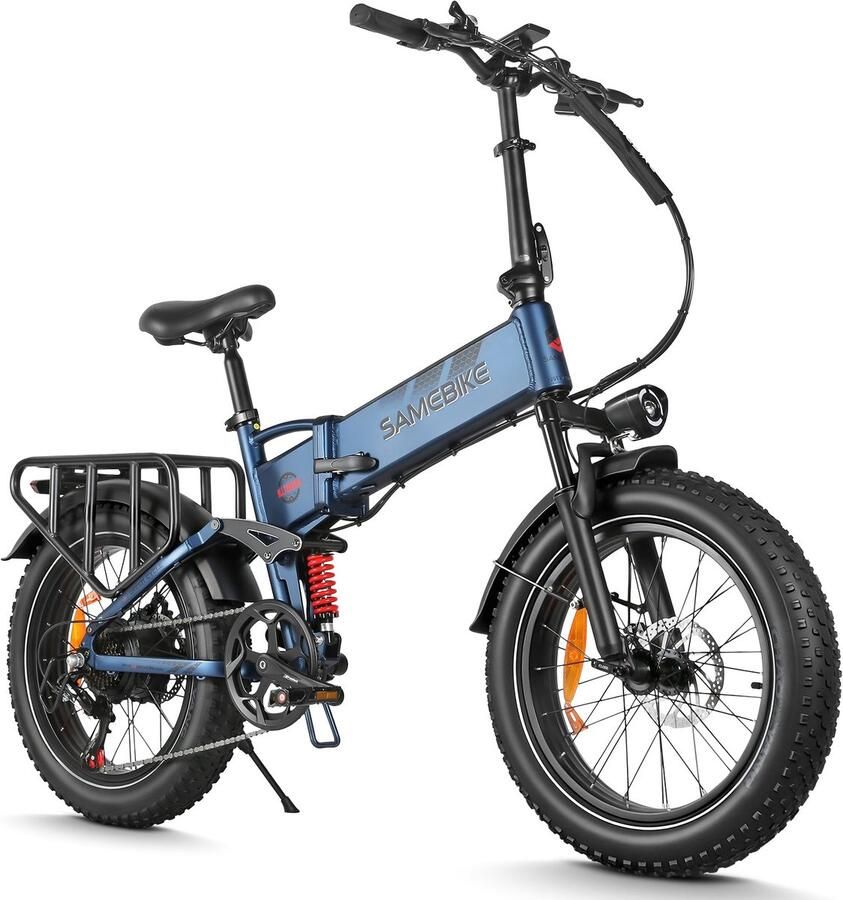 Samebike RS-A02 Pro Elektrische Fatbike – 48V 15Ah – 20*4 Inch Banden – 110KM Bereik – Opvouwbaar – Mechanische Schijfrem –Blauw