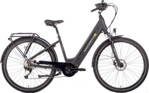 Saxonette Elektrische damesfiets Deluxe Sport middenmotor 9 sp matzwart