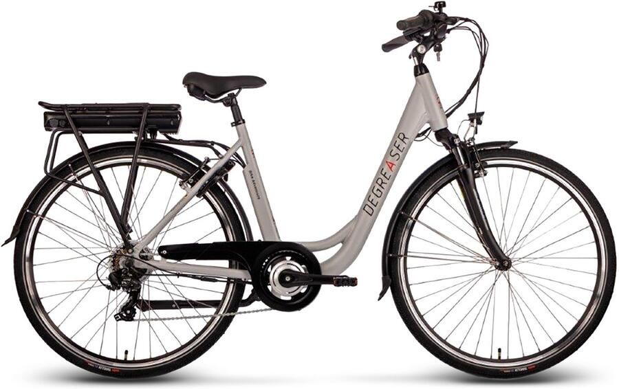 Saxonette Degreaser elektrische fiets dames ebike 50 cm 10.4 Ah 7sp zilver