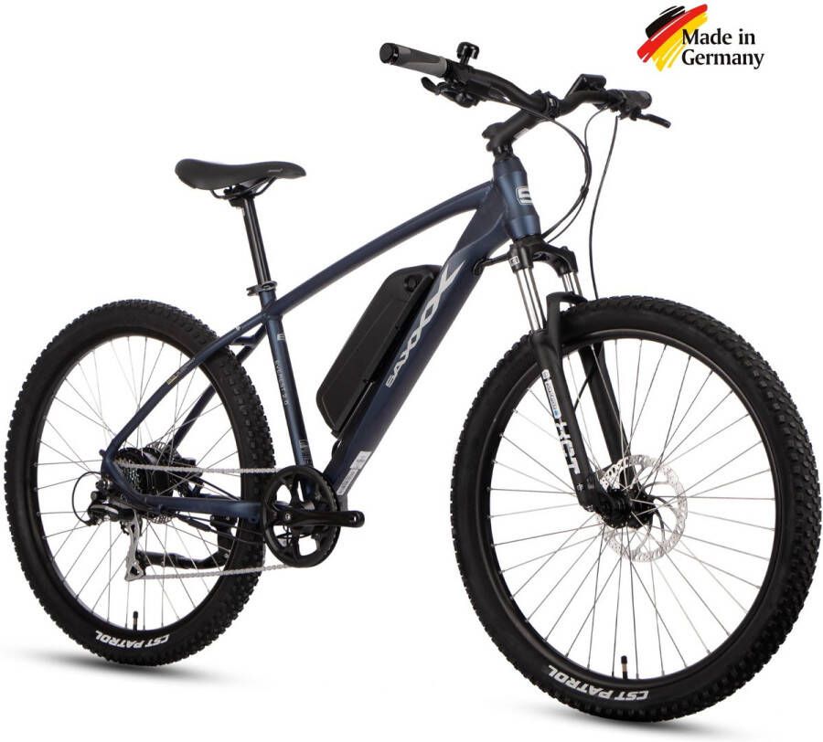 Saxxx Elektrische Fiets Everest- 374Wh Verwijderbare Accu 90 km Actieradius 27.5 Inch Wielen Shimano 7 Versnellingen Hydraulische Schijfremmen Achterwielmotor 250W Aluminium Frame Elektrische Mountainbike