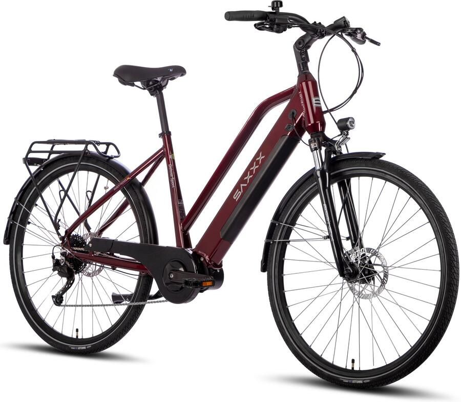 Saxxx Comfort SUV Easy Elektrische Fiets 95%Vooraf Geassembleerd Stadsfiets 468Wh uitneembare accu 90km Actieradius SHI O Altus 7 Versnellingen Achterwielmotor 250W Aluminum Frame 27.5 CST anti-lek groen