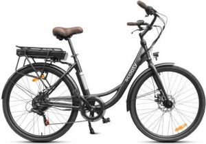 Scooty Elektrische fiets City 26 Plus 26'' Grijs 6 versnellingen Accu 10 Ah Actieradius 40 km
