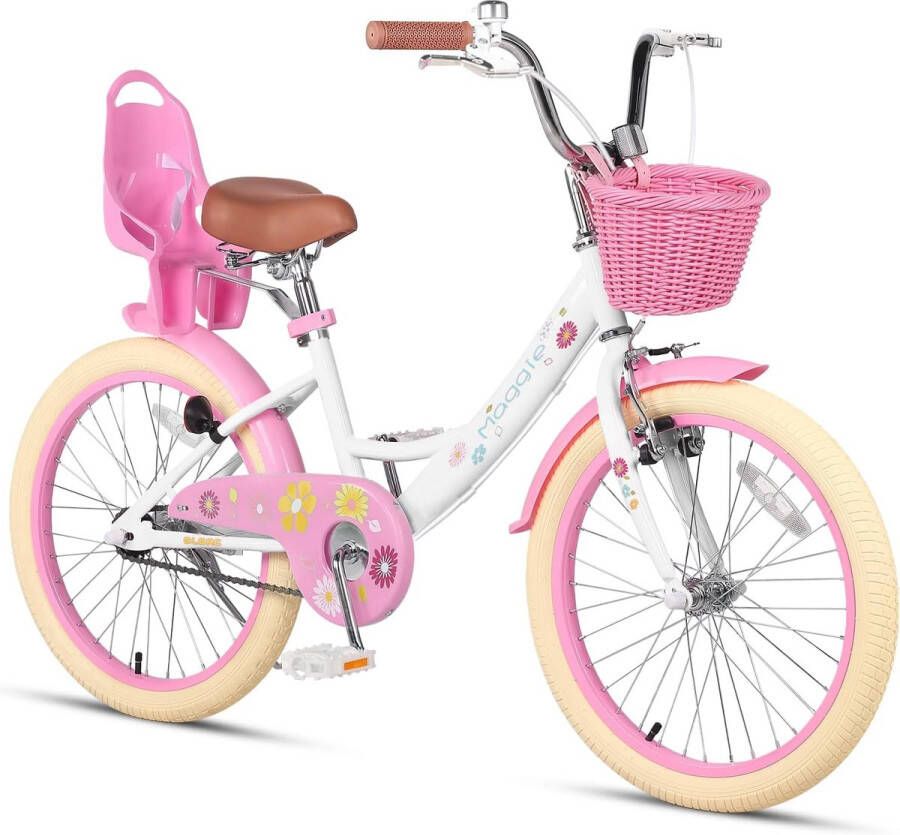 ShopHaven Kinderfiets Meisjes 12 14 16 20 Inch – Met Zijwieltjes & Poppenzitje – Fiets voor Meisjes 2 tot 12 Jaar – Meegroei Kinderfiets – Inclusief Mandje – Meisjesfiets in Verschillende Kleuren – Stabiele Kinderfiets voor Beginners Ask ChatGPT