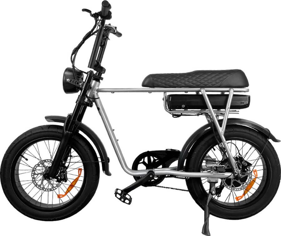 Shoppen Voor Iedereen EB2 Fatbike E-bike 250Watt 25 km u 20” Banden – 7 Versnellingen met alarm Zilver
