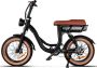 EB8 Fatbike E-bike 250Watt motorvermogen topsnelheid 25 km u 20X4.0” Banden 7 Versnellingen met alarm Bruin - Thumbnail 1