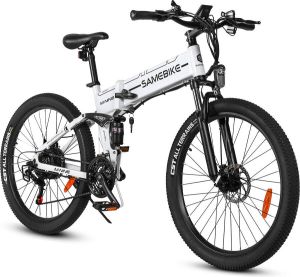 Shoppen Voor Iedereen LO26 Pro Fatbike E-bike 26 banden – 21 versnelling – opvouwbaar Wit