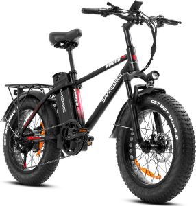 Shoppen Voor Iedereen XWC05 Fatbike E-bike 20 banden Fat tire – 7 versnelling Zwart Rood